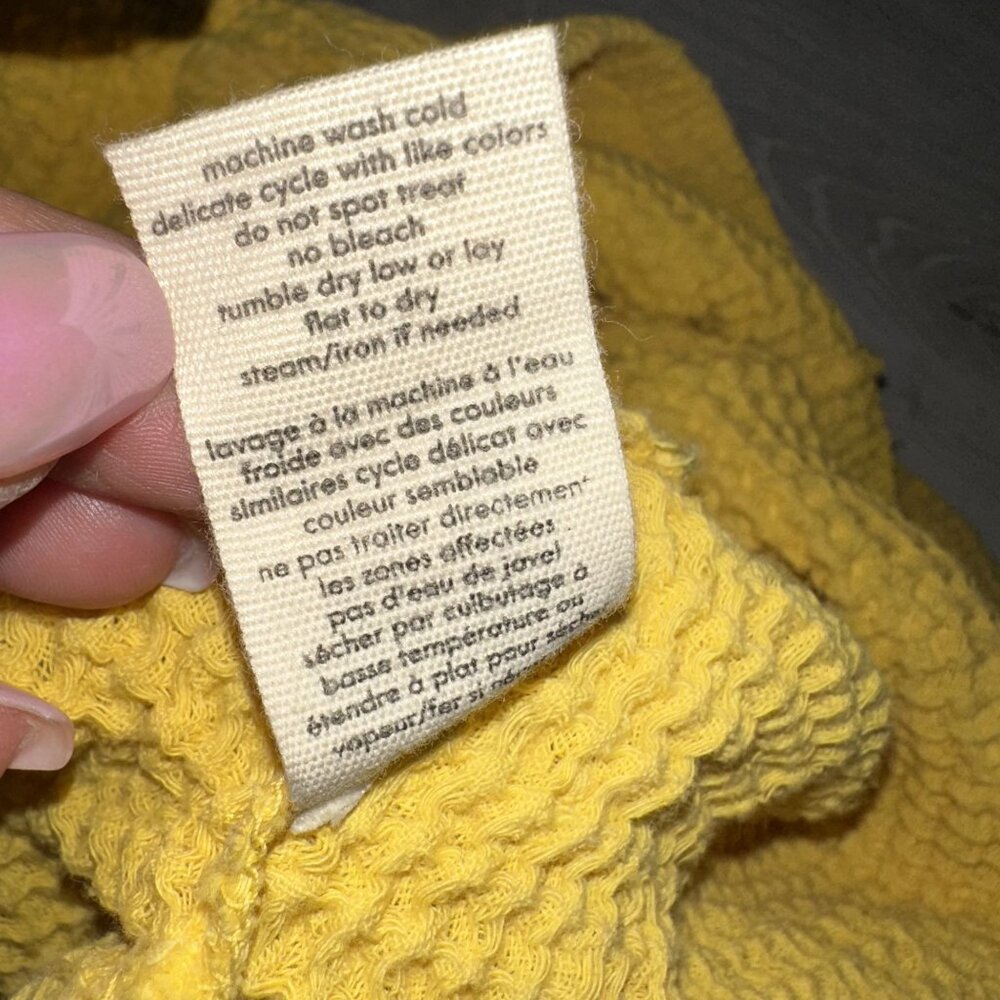 DONNI. Waffle Knit Yellow Mother Of Pearl Shorts Women's Medium M - Picture 6 of 9